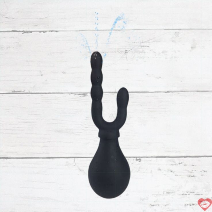 Silicone Vagina Anal Douche Đen Làm Sạch Siêu Dễ
