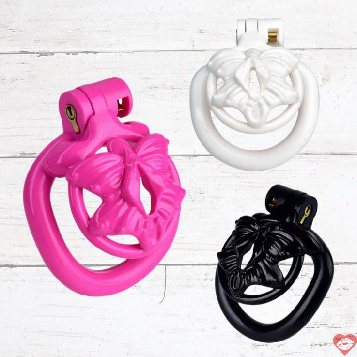 FRRK Butterfly Lồng Chastity Phẳng 4 Vòng Siêu Thoải