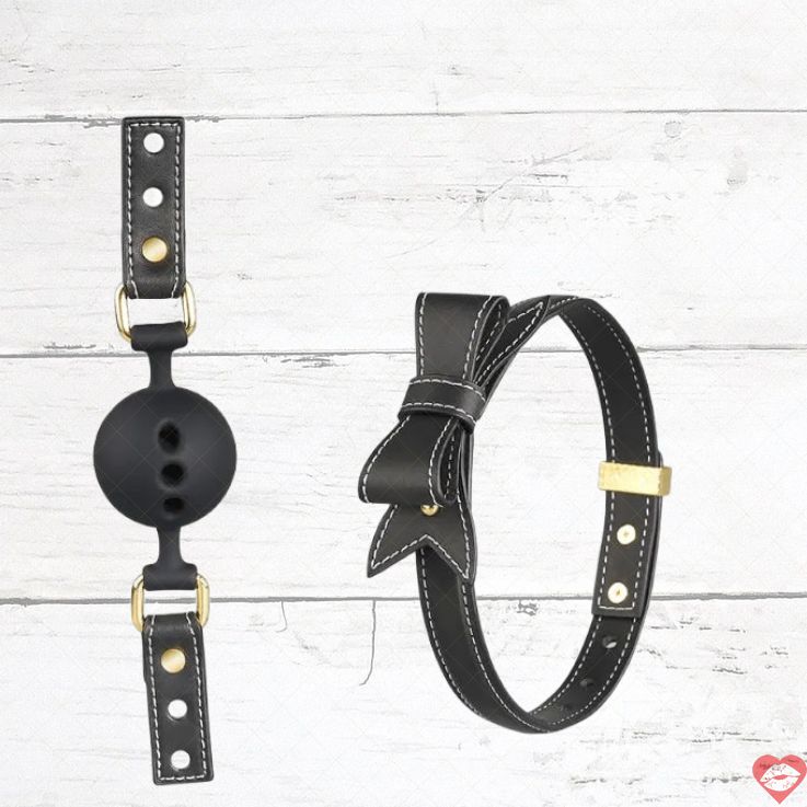 Lockink Mouth Gag Thở Dễ Bướm Nơ BDSM Hot