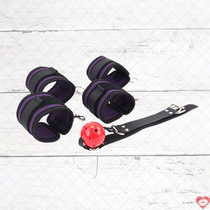 ROOMFUN Mouth Ball Gag Bộ Trói Giường BDSM Dễ Thương