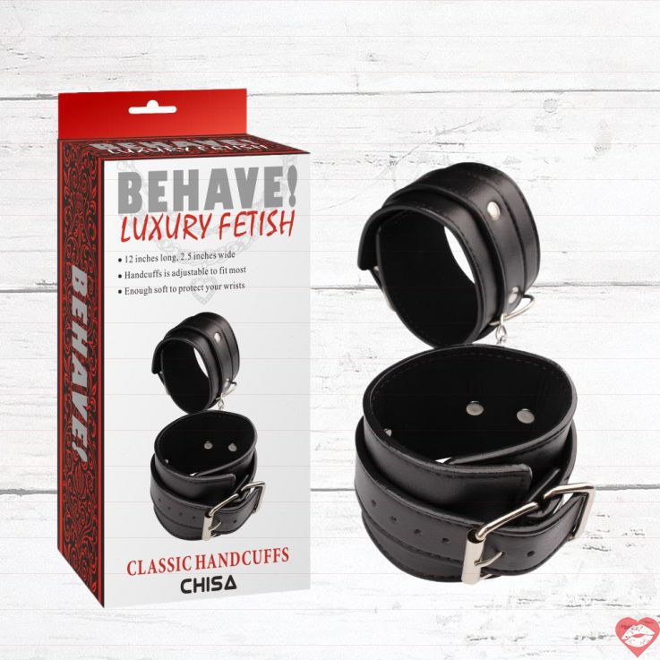 Behave Handcuffs Da PU Điều Chỉnh Siêu Chặt