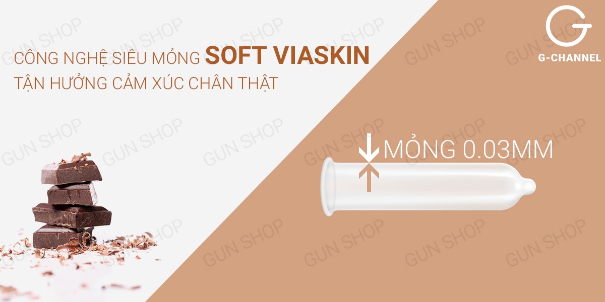 Bao cao su siêu mỏng Nakanishi 0.03mm hương socola 4 cái