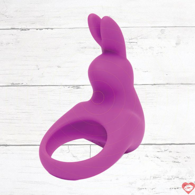 Happy Rabbit Cock Ring Tím Rung Đôi Sạc Kéo Dài 