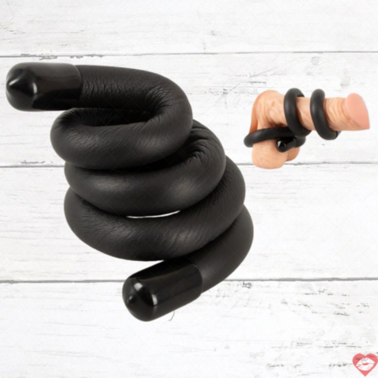 Penis Ring Bad Kitty Đen Cong Linh Hoạt 54cm