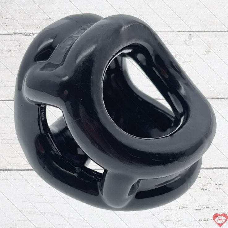 Oxballs Cocksling Air Vòng Lộ Testicle Đen TPE Chặt