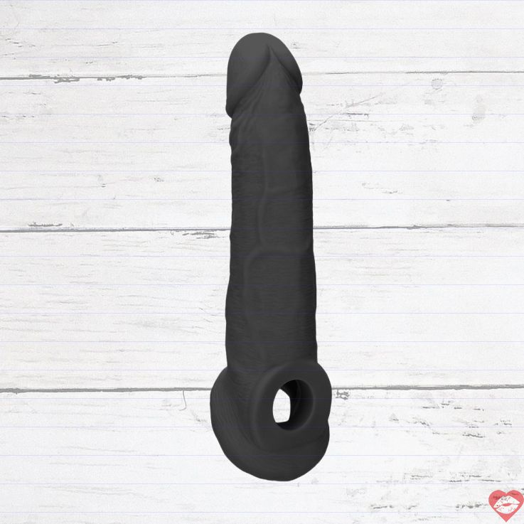 RealRock 9Inch Bao Dương 22cm TPE Đen Siêu Thực