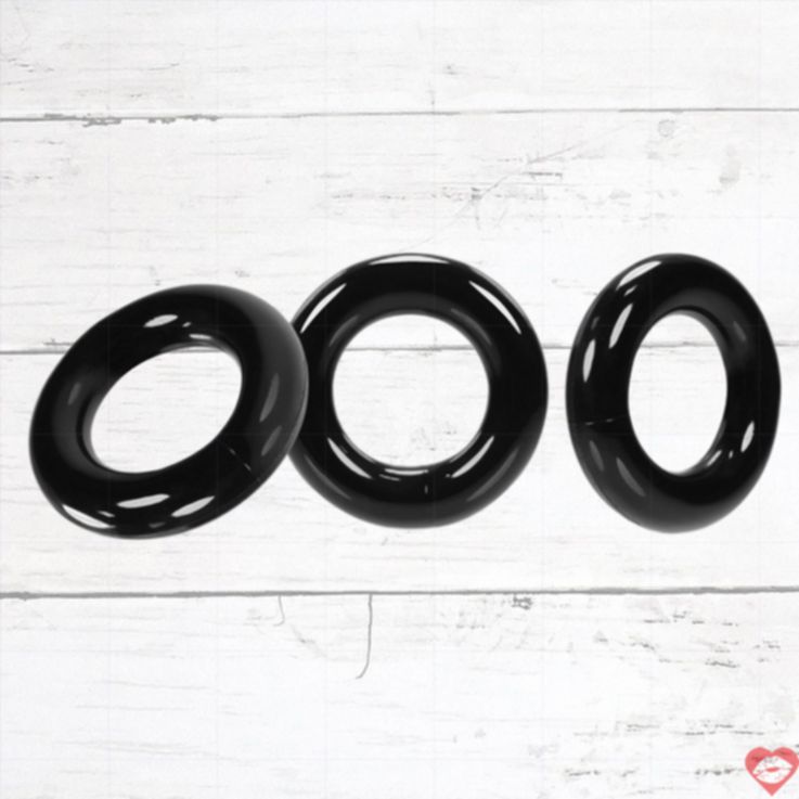 Oxballs Willy Nhẫn Dương Vật 3pc Đen Mỹ Chất Lượng Cao