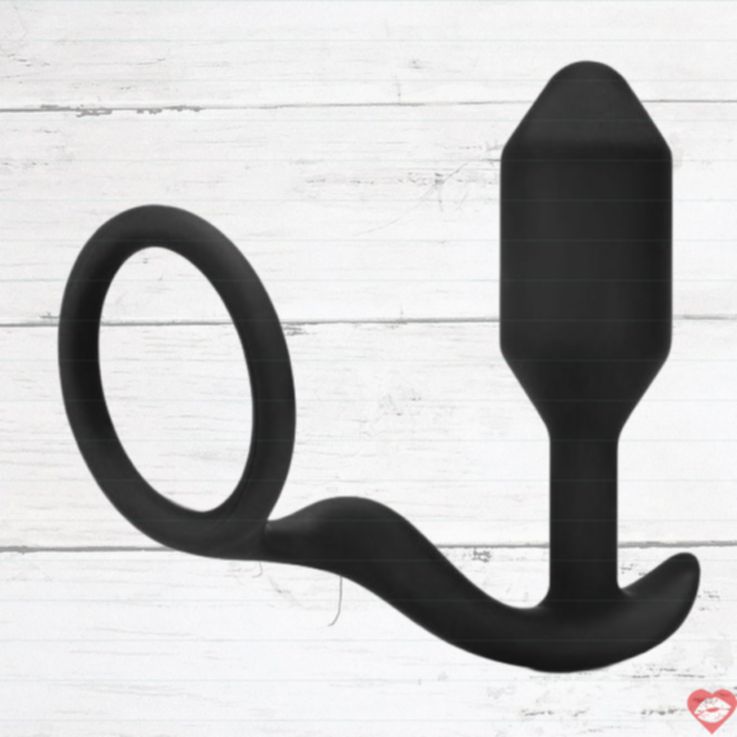 B-Vibe Cock Ring Anal Plug Đen Thoải Mái 8.3cm