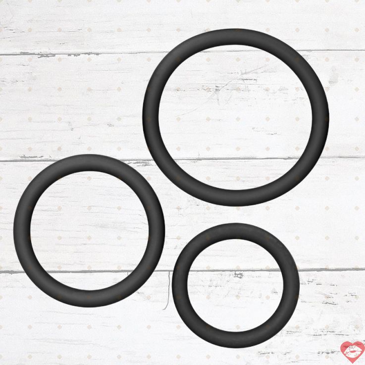 Addicted Toys penis ring set đen silicone
