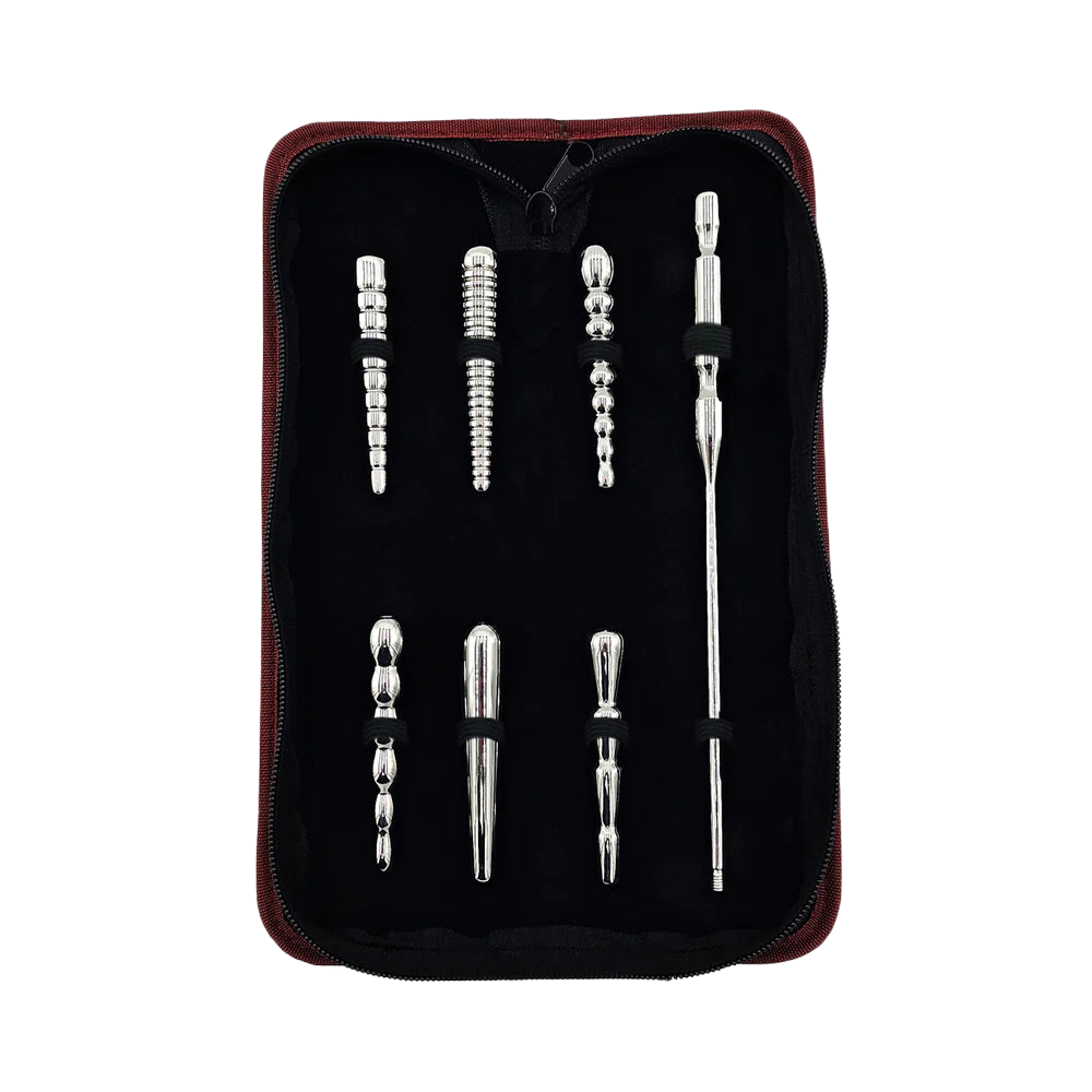 Rouge Penis Plug Set 7pcs Thép Không Gỉ Niệu Đạo 