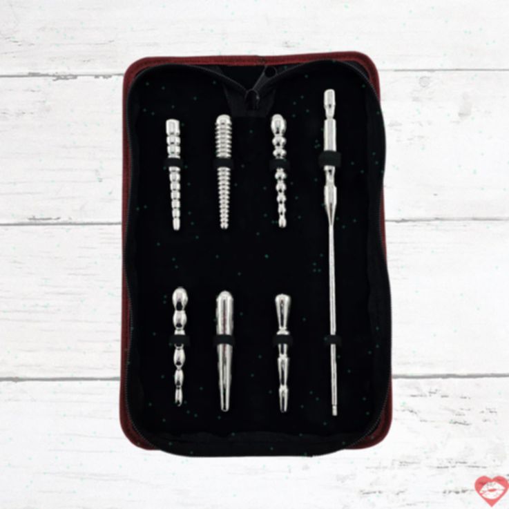 Rouge Penis Plug Set 7pcs Thép Không Gỉ Niệu Đạo 