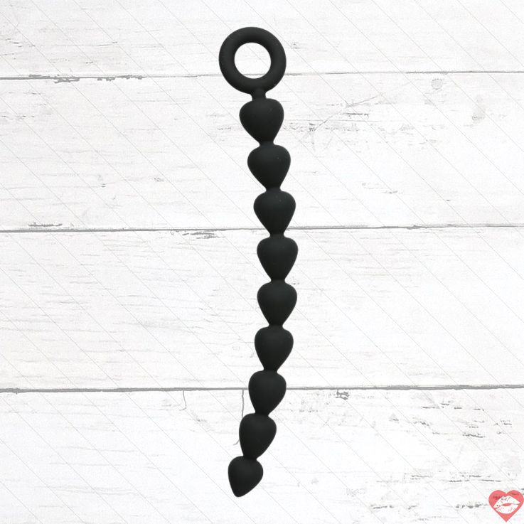 Sportsheets Anal Beads 9 Bi Đen Silicone Khám Phá Hậu Môn Thú Vị 