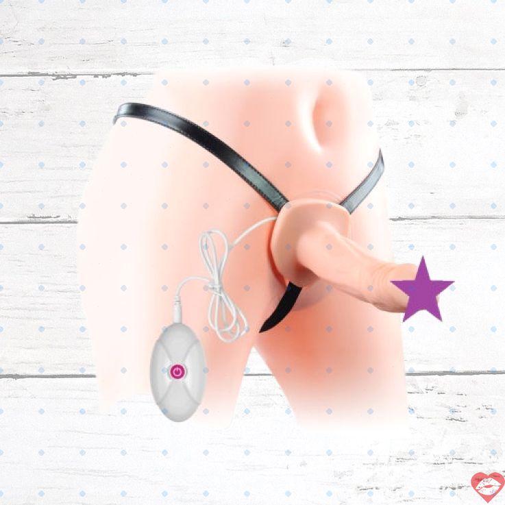 6.5” Hollow Strap-on Vibration Unisex Linh Hoạt Sướng 