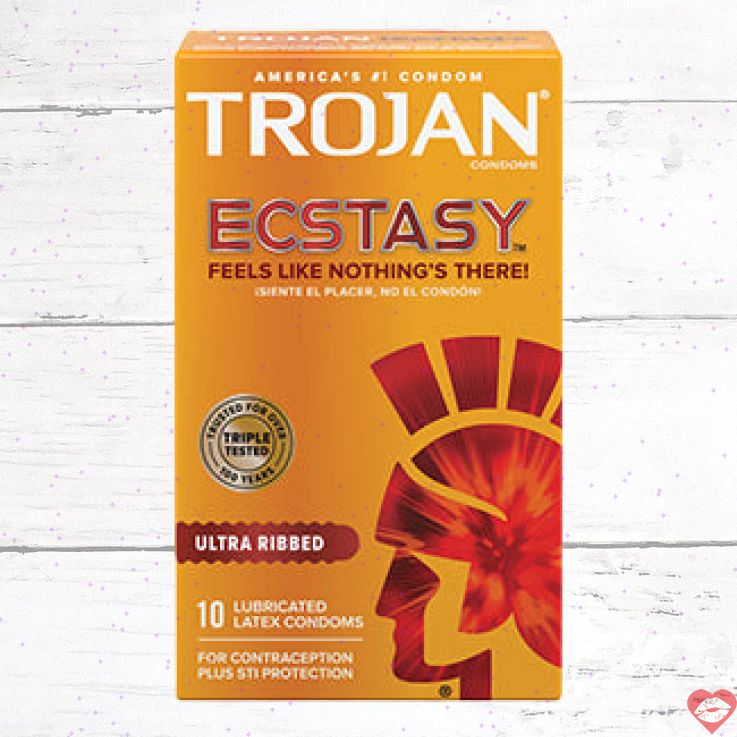 Trojan Ecstasy Ribbed Sườn Sâu Bao Cao Su Cực Cảm Xúc 