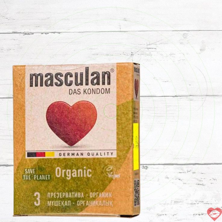 Masculan Organic Bao Cao Su Mỏng 3c Đức Xanh Tự Nhiên 