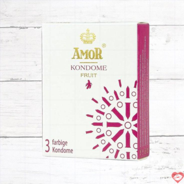 Amor Fruit Condom 3pcs Màu Ngọt Hương Quả Vui Tươi Quyến Rũ 