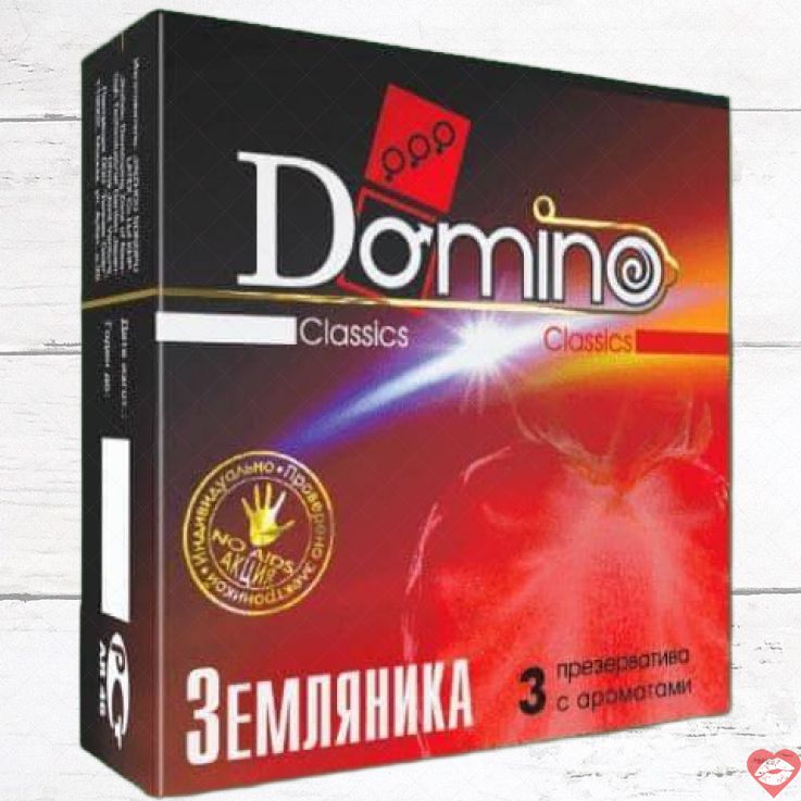 Domino Classic Dâu Condom 3 Viên Mỏng Đam Mê Cuồng Nhiệt 