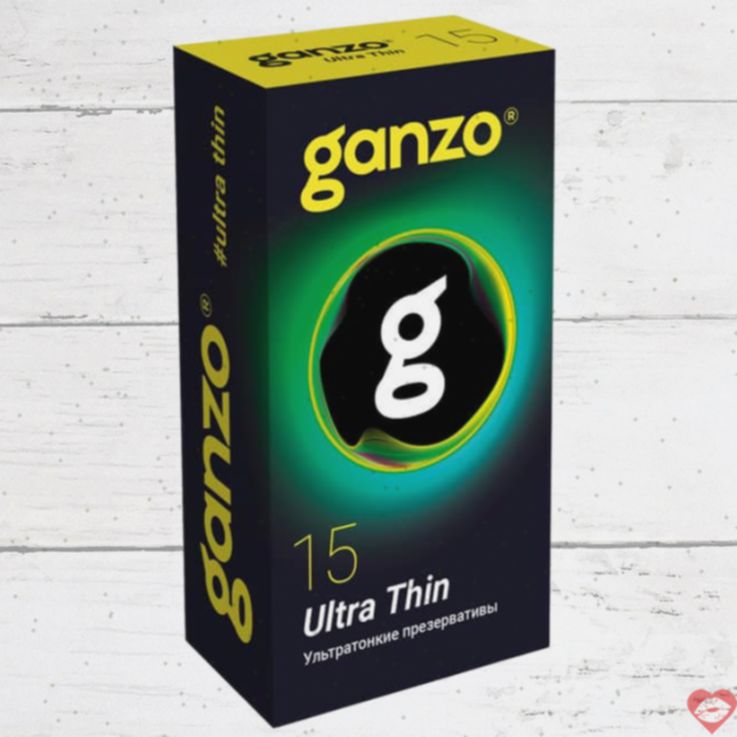 Ganzo Ultra Thin Cao Su 15 Cái Mỏng Tự Nhiên 