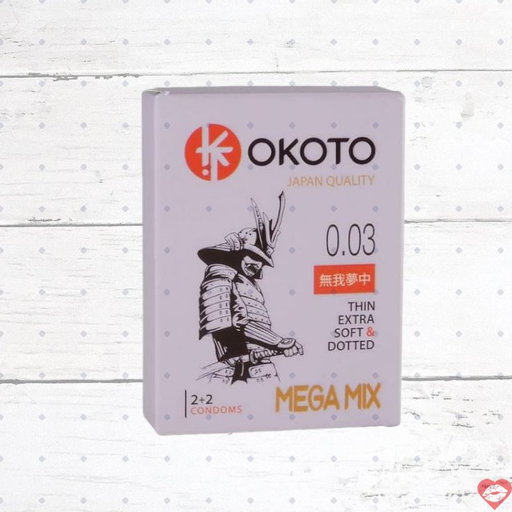 Okoto MegaMIX Bao Cao Su Gai Điểm + Trơn 4 Viên Hộp