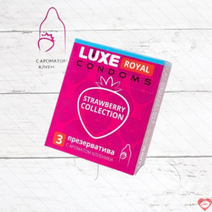 Luxe Royal Strawberry Bao Cao Su 3 Miếng Hương Dâu