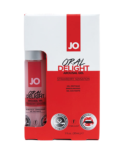 JO Oral Delight Gel Dâu Làm Mát Thân Mật 