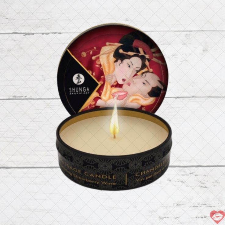 Shunga Nến Massage Sâm Banh Dâu 30ml Tinh Tế Quyến Rũ Canada 