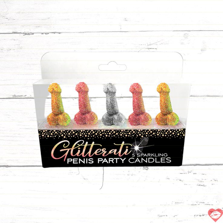Glitter Penis Candle 5 Cây Tiệc Vui Nhộn Lấp Lánh 