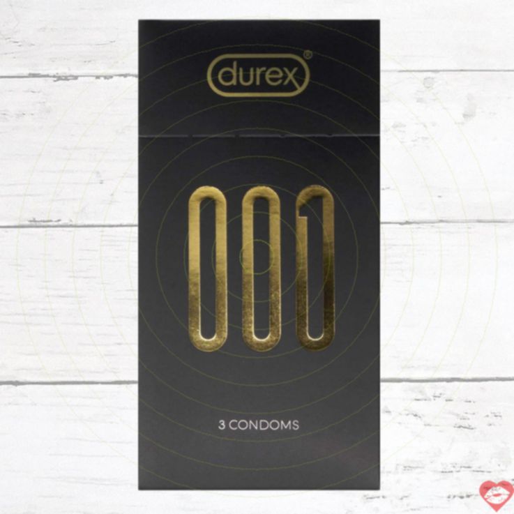 Durex 001 PU Bao Cao Su 3pcs Mỏng Siêu Cảm Nhạy