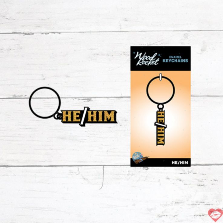 Móc Khóa Pronoun Wood Rocket Pride Lấp Lánh 