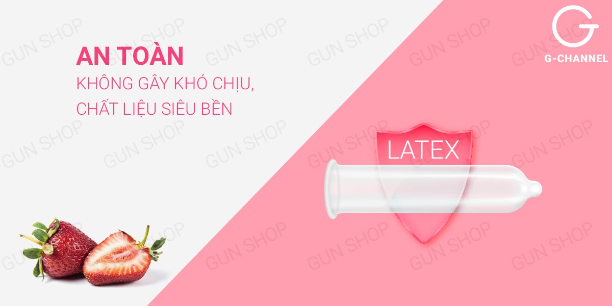 Bao cao su Nakanishi 0.03mm siêu mỏng hương dâu hộp 4 cái