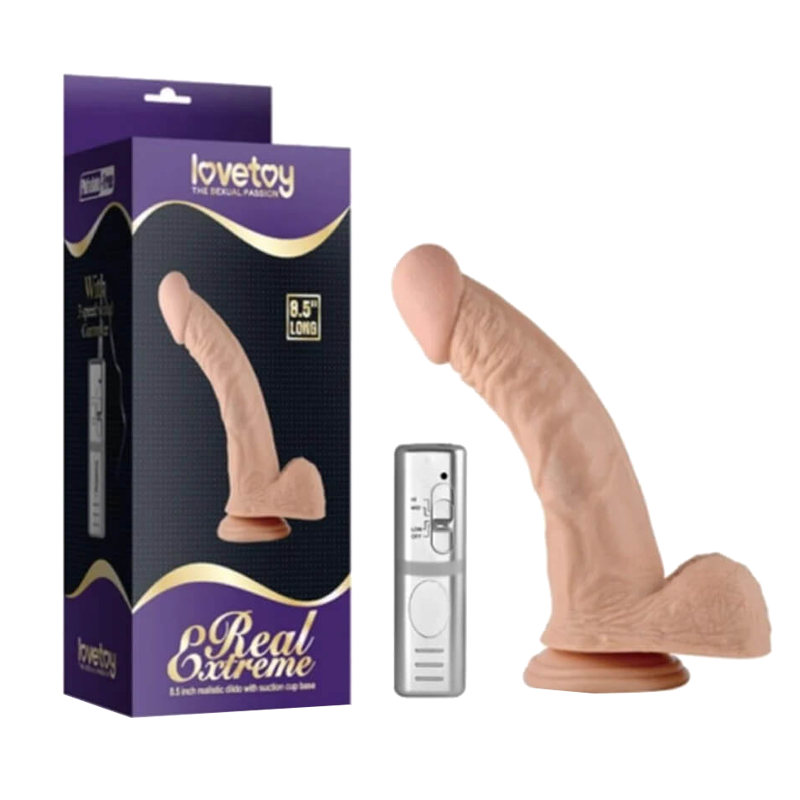 Dương vật giả cao cấp 3 cường độ rung dính tường 21.5cm - Lovetoy Real