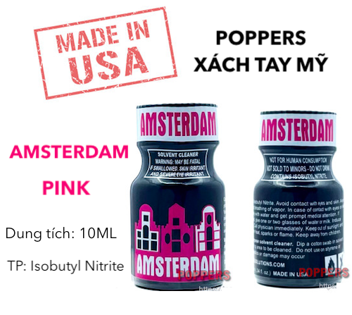 Popper Amsterdam Pink 10ml Mỹ chính hãng tăng khoái cảm