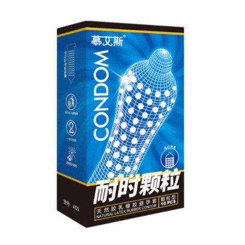 Bao cao su Muaisi Xanh Dương - Nhiều gel gai li ti - Hộp 10