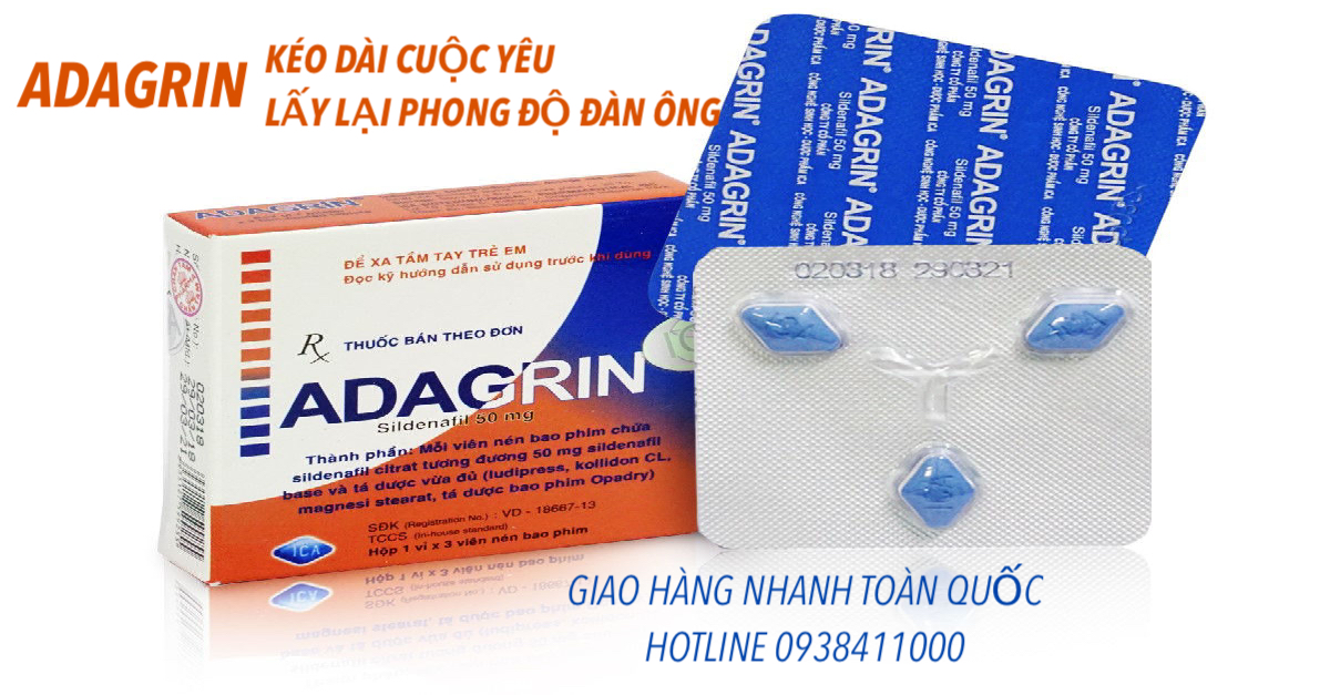 Adagrin 50mg Trị Xuất Tinh Sớm Cương Dương Lâu Tăng Sinh Lý Nam