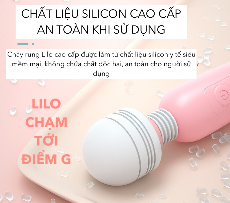 Chày Rung Tình Yêu Lilo Không Dây Giá Rẻ Sạc USB Tặng Kèm Dầu Massage