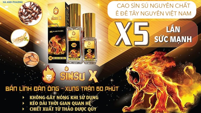 Phân phối Sinsu X cao sìn sú thảo dược Ê Đê dạng chai xịt chuẩn nước nguyên chất cao cấp