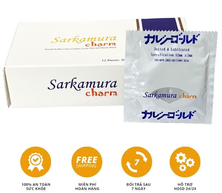 Bao cao su gai Nhật Sarkamura Charm tăng khoái cảm an toàn