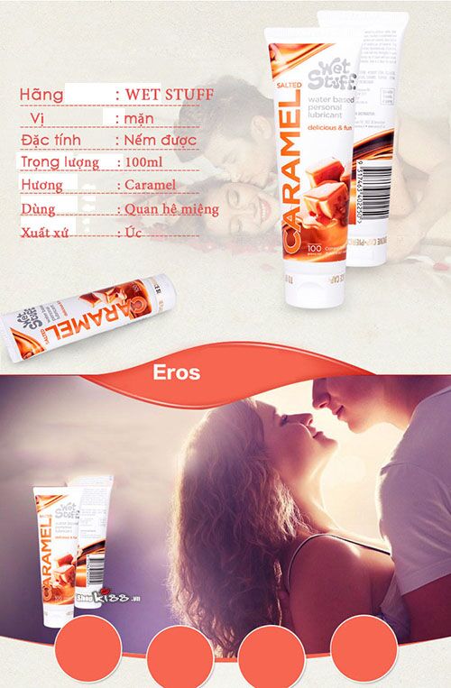 Gel bôi trơn vị Caramel mặn thơm ngon tăng cảm xúc quan hệ miệng