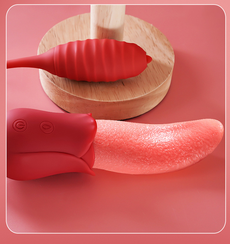 Lưỡi Liếm Hoa Hồng Trứng Rung Kích Thích Massage Điểm G Cuồng Phong