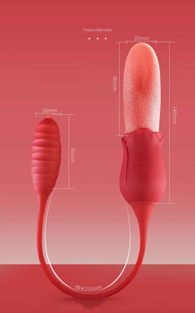 Lưỡi Liếm Hoa Hồng Trứng Rung Kích Thích Massage Điểm G Cuồng Phong