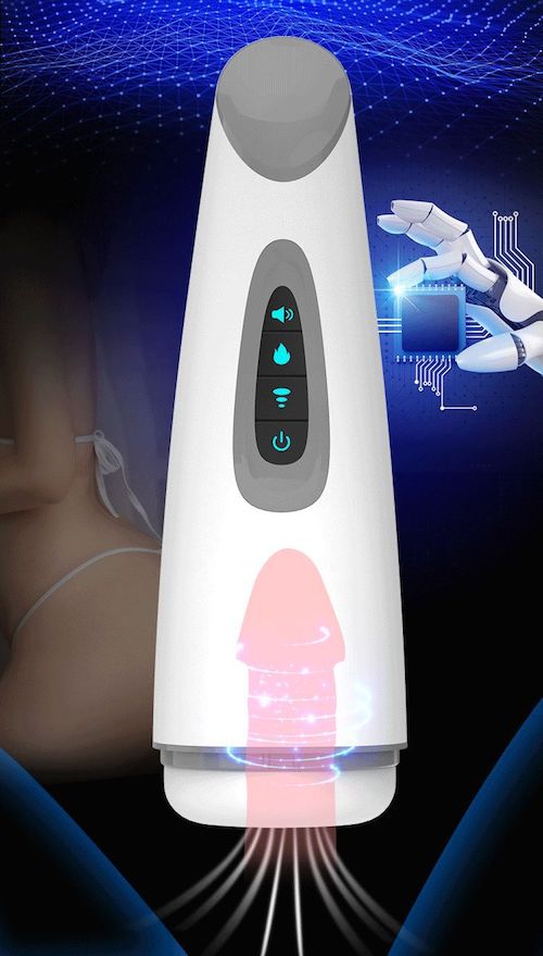 Máy thủ dâm cao cấp âm đạo giả rung mút co bóp toả nhiệt