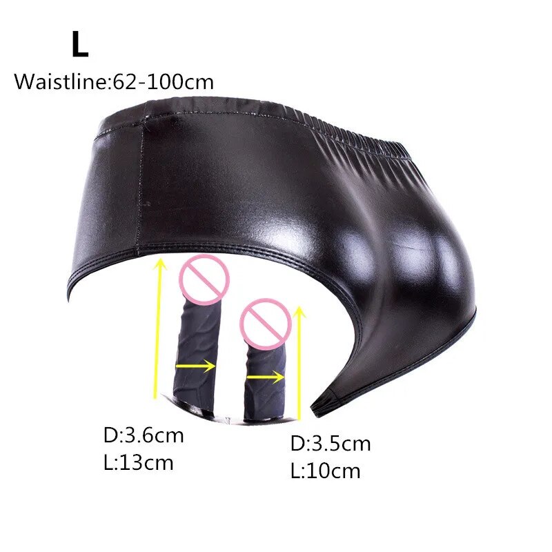 Review Dương vật giả gắn quần lót da PU sextoy đồ chơi cho les hàng mới về