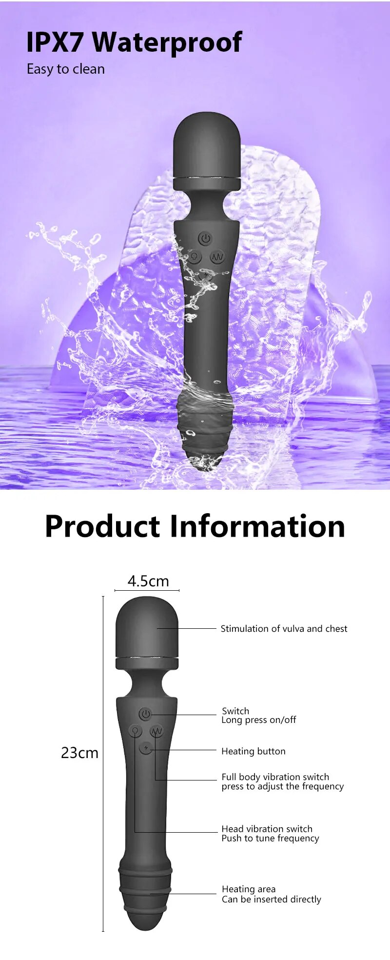 Chày rung AV Stick 2 đầu cao cấp – Rung điểm G nóng bỏng