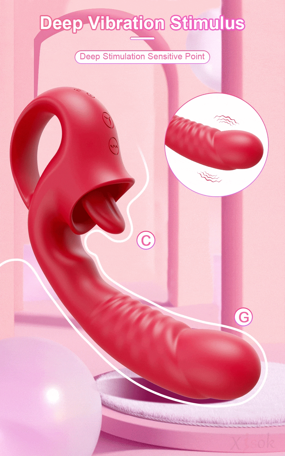 Dương vật giả đa năng xịn lưỡi liếm hưng phấn cực mạnh
