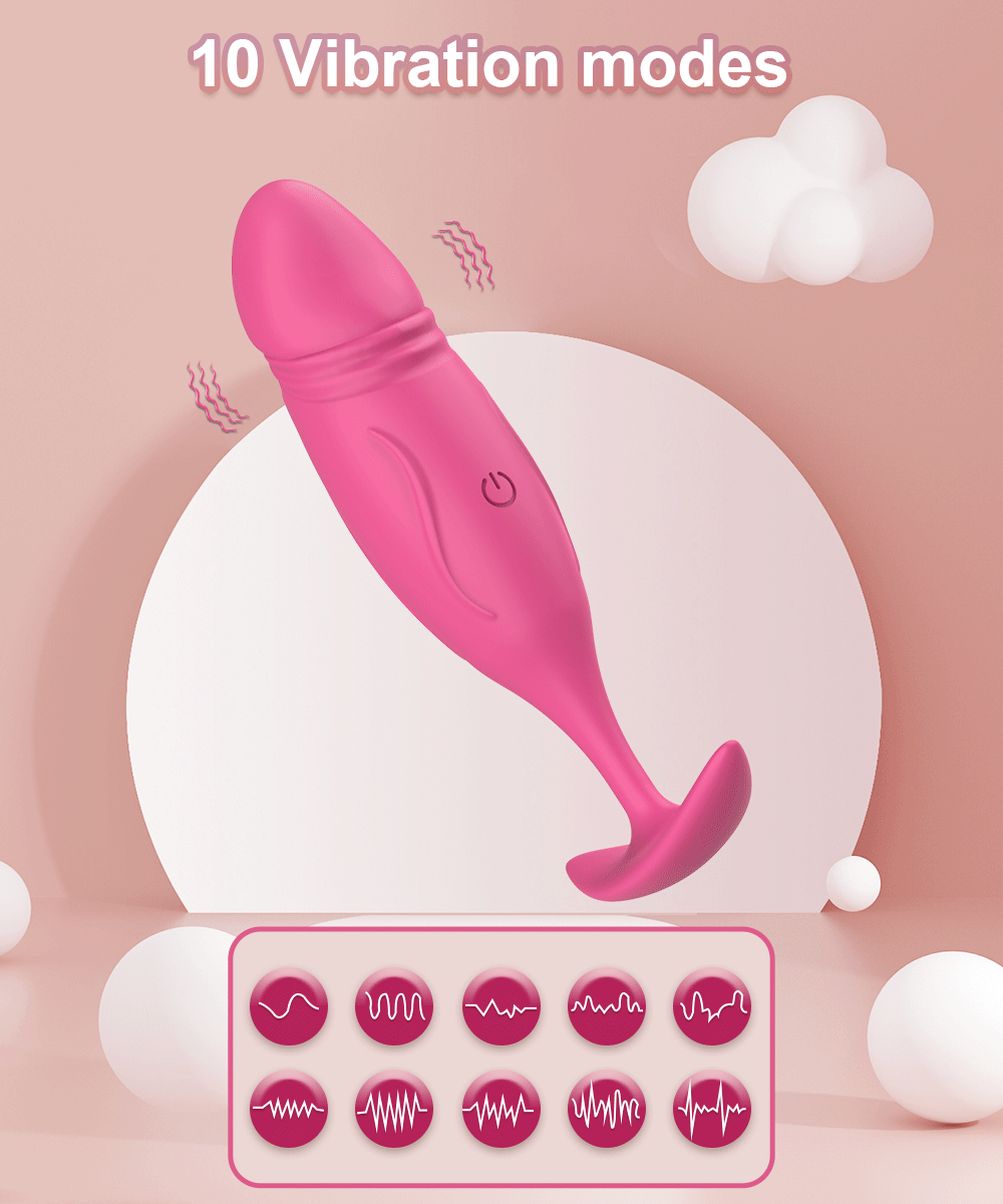 Trứng Rung Tình Yêu Remote Hình Dương Vật Kích Thích Massage Sung Sướng