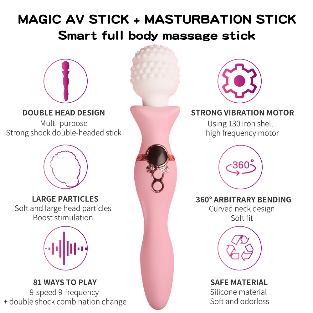 Chày rung Yeain Magic Wand 2 đầu gai silicon mượt kích thích