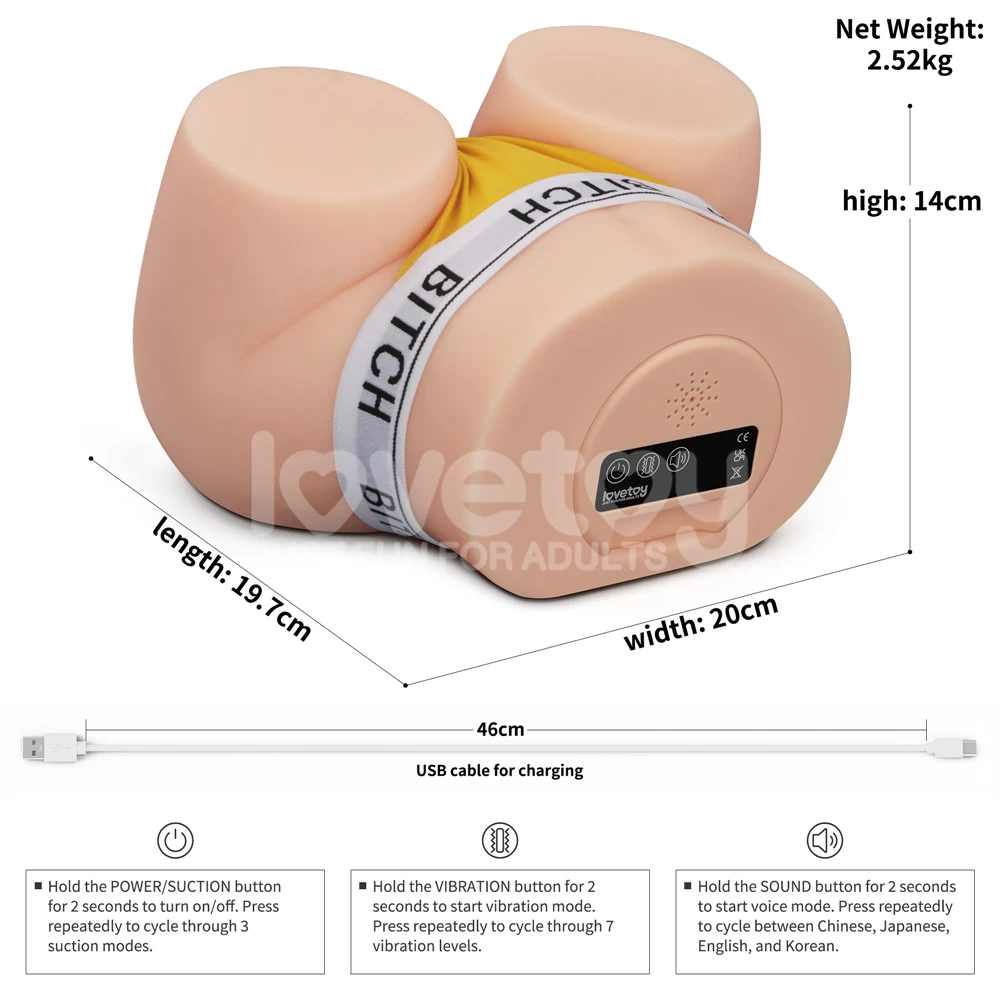 Lovetoy Streetgirl Sensation Pulse rung hút mông giả nguyên khối siêu thực