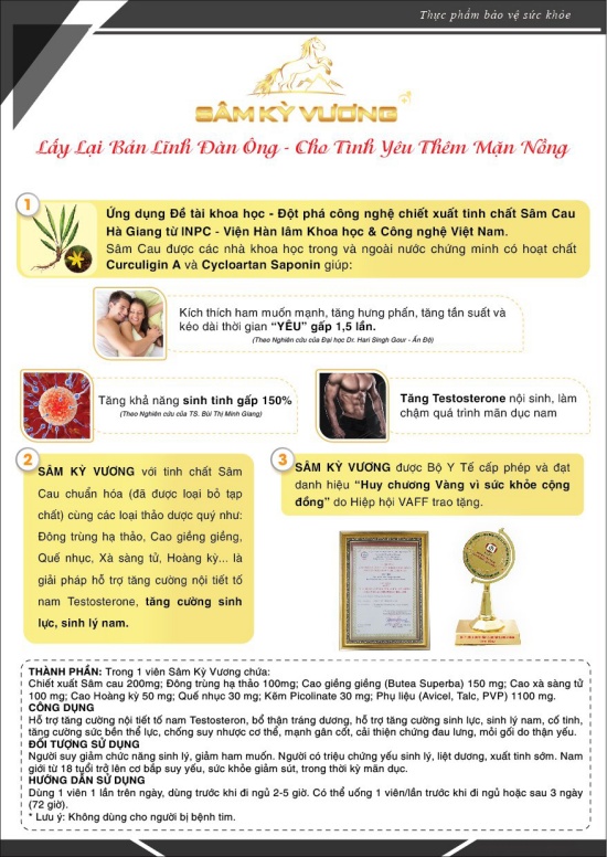 Địa chỉ bán Thuốc Sâm Kỳ Vương tăng cường sinh lý nam chống xuất tinh sớm cao cấp