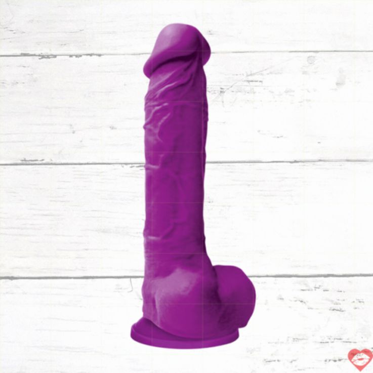 Colours Pleasures Dildo Đen 8Inch Mềm Thực Tế Vui 