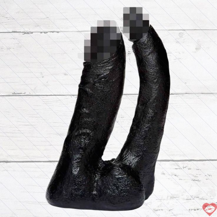 Doc Johnson Vac-U-Lock Double Dildo Đen 15.2cm Đa Lỗ